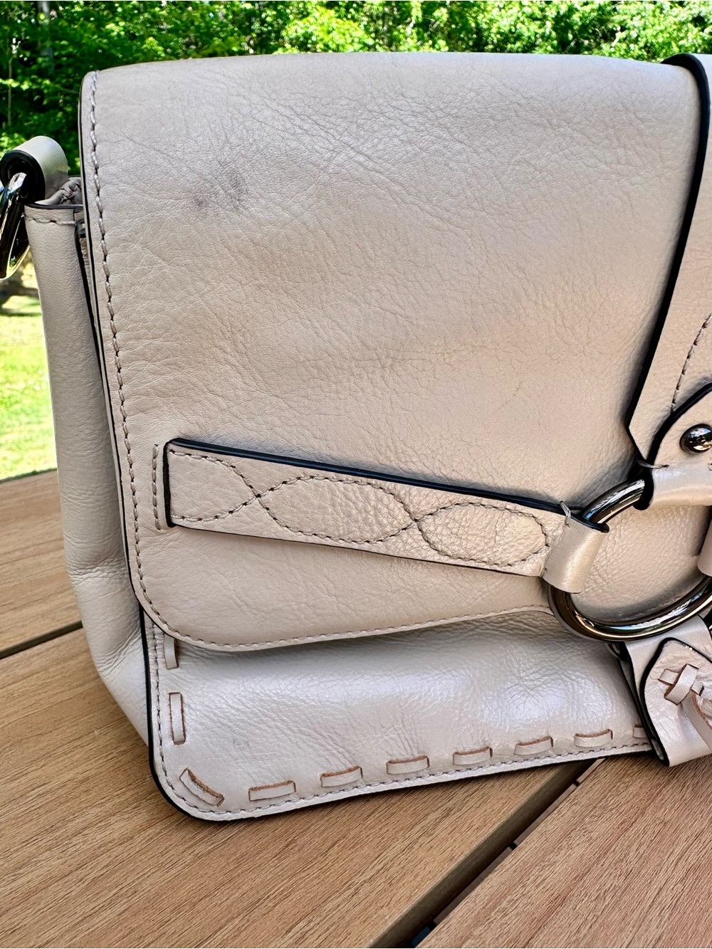Rebecca Minkoff Taupe Leather Ring-Accent Crossbody - Picture 2 of 6